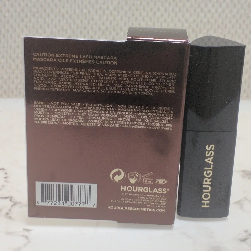 HOURGLASS Caution Extreme Ultra Black Mascara .12oz Mini Size New in Box